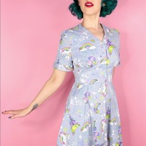 Lindy Bop Dresses - Unicorn and Fairytale Novelty Print Dress Lindy Bop Dresses - Unicorn and Fairytale Novelty Print Dress